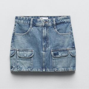 Denim Cargo Skirt